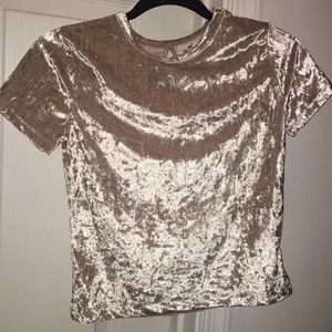 Champagne shiny velvet Hollister shirt